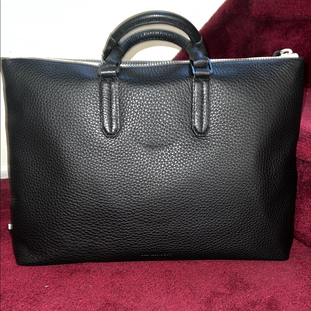 Rebecca Minkoff Uri Minkoff Fulton Black Pebbled Leather Briefcase